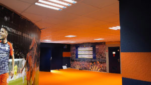 Stade de la Mosson Rénovation intérieur MHSC couloir Mondial Peinture