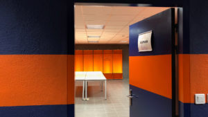 Stade de la Mosson Rénovation intérieur MHSC vestiaires Mondial Peinture